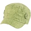 Summer Linen Military Castro Cadet Button Cap Hat Olive