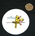 3 button / pin printed with telephone, phone, call, duck