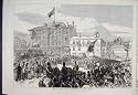 1870 PROMENADE DRINKING FOUNTAIN BLACKPOOL OLD PRINT