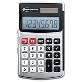 Innovera Handheld Calculator Hard Flip Case Eight-Digit Dual Power Silver L ....