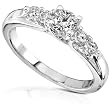1/2ct TW Round Diamond Engagement Ring Set in 14K White Gold