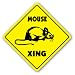 MOUSE CROSSING -Sign- novelty gift animals rodent