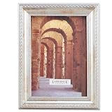 Lawrence Frames 4 by 6-Inch Antique Silver Picture Frame, Rope and Bead Border