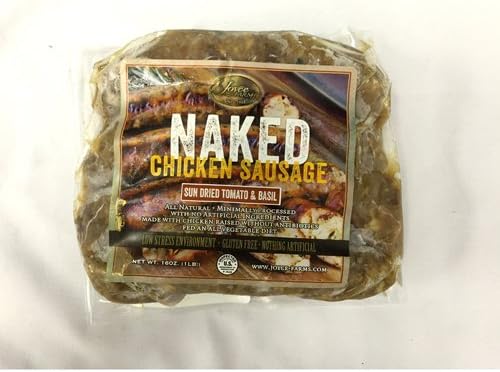 Sundried Tomato & Basil Chicken Sausage Frozen, All Natural - 4 oz links, 1# Packs (Pack of 6)