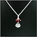 Teach Word Pendant with Red Gemstone Dangles on Sterling Silver Chain