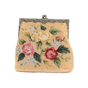 Needlepoint Evening Bag - Vintage Style Gold