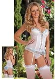 Dreamgirl 7358 Champagne Wishes Bustier (White;Large)