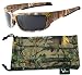 Hornz Brown Forest Camouflage Polarized Sunglasses for Men Full Frame Strong Arms & Free Matching Microfiber Pouch â€“ Brown Camo Frame - Smoke Lens