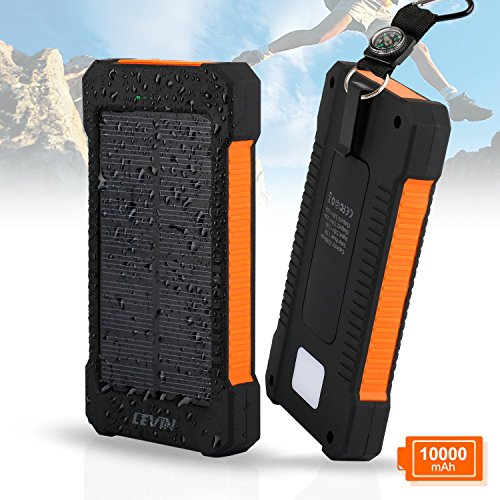 Levin solar charger 10000 mah usb solar panel portable …