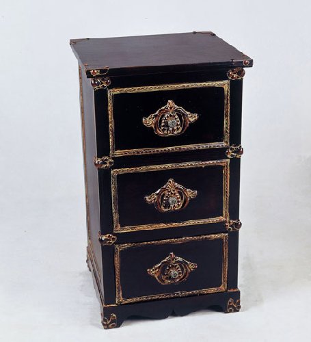 Privilege 55011 3 Drawer Accent Stand - Vintage Black