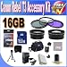 Canon T3 Accessory Saver Kit (58mm Wide Angle Lens + 58mm 2X Telephoto Lens + 58mm 3 Piece Filter Kit + 16GB SDHC Memory + Extended Life Battery + Ac/Dc Charger + USB Card Reader + Deluxe Camera Case w/Strap + Microfiber Cleaning Cloth + LCD Screen Protectors + Mini Tripod + Accessory Saver Bundle!)