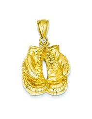 14K Gold Boxing Gloves Charm Boxer Sports Pendant