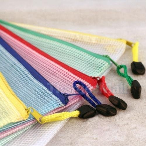 12Pcs A4 Wallet Jewelry Bag Document File Holder Zipper Storage Pouch Green