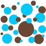 Set of 130 Sky Blue and Brown Polka Dots Circles Wall Decor Graphic Vinyl Lettering Mural Decal Stickers Kit Peel and Stick Appliques Set of 130 Sky Blue and Brown Polka Dots Circles Wall Decor Graphic Vinyl Lettering Mural Decal Stickers Kit Peel and Stick Appliques