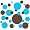 Set of 130 Sky Blue and Brown Polka Dots Circles Wall Decor Graphic Vinyl Lettering Mural Decal Stickers Kit Peel and Stick Appliques Image 1