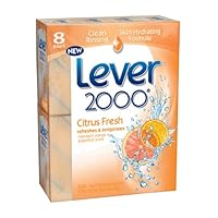 Lever 2000 Bar Soap, Citrus Bars, 4-Ounce, 8-Count