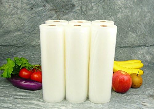 6 - Large 11"X50' FoodFreshing 4mil Rolls for Vacuum Sealer Commercial Grade Vacuum Bags