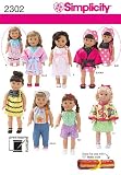 Simplicity Sewing Pattern 2302 Doll Clothes, One Size