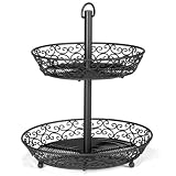 Tablecraft Mediterranean Collection Black Metal 2-Tier Display