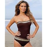 Shape fx Slimming sequined bandeau tankini|