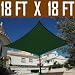 18 Ft X 18 Ft Sun Sail Shade Square Canopy Green