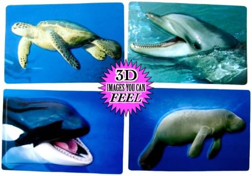 DOLPHIN, WHALE, TURTLE, MANNETEE. 3 D POSTCARDS, SOUVINER MARINE LIFE, 3 D RAISED IMAGE OPOISTCARDS