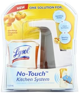 Lysol No-Touch Kitchen System Dish Soap Dispenser Starter Kit, Tangerine, 8.5 Ounce