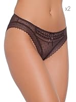 Selene Pack x 2 Braguitas Casandra / Naomi (Marrón)