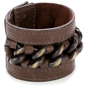 Streets Ahead Italian Leather Laced with Antique Brass Chain 