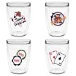 Game Room Fun 16 oz Insulated Beverage Tumblers Set, Clear (4 designs)