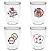 Game Room Fun 16 oz Insulated Beverage Tumblers Set, Clear (4 designs)