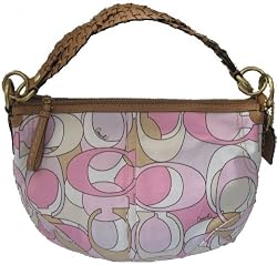 Coach Multi Print Signature Hobo Shoulder Bag 11905 Pink