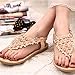 Creazy 2016 Summer Bohemia Sweet Beaded Sandals Clip Toe Sandals Beach Shoes (8, Khaki)