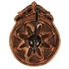Wooden Clothes Hook Carved in Flower Design With Wrought Iron Peg