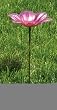 Fluted Floral Glass Birdbath