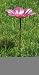 Fluted Floral Glass Birdbath