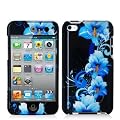Fosmon Blue Flower Hard Snap-on Crystal Skin Case Cover for Ipod Touch 4th Generation
