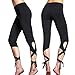 Lookatool Women Sports Gym Yoga Workout Cropped Leggings Fitness Lounge Pants (S, black)