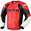 Icon Overlord Prime Men's Leather Sportsbike Motorcycle Jacket - Red