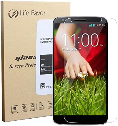 Life Favor Premium Glass Screen Protector for Lg G2 Screen Guard Film - 99.99% Clarity and Touchscreen Accuracy -Best Protection from Scratches and Drops