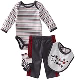 Vitamins Baby Baby-Boys Rocker In Training 4-Piece Creeper Pant Set, Gray, 9 Months