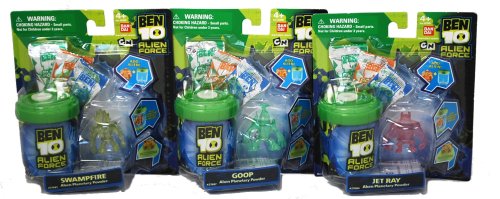 51IgU1dwO2L Ben 10 Planetary Powder Bundle of 3 Aliens Goop Jetray Swampfire