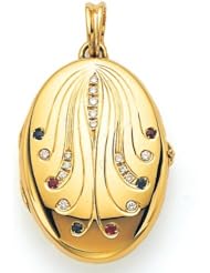 Victor Mayer 18K Gold Diamond Locket With Assorted Gems 18K Yellow Gold