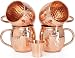 Willow & Everett Set of 4 Moscow Mule Copper Mugs with Shot Glass - 16oz Solid Hammered Cups for Moscow Mules