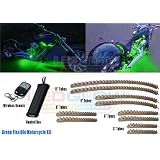 10pc Green LED Flexible Motorcycle Light Kit by LedGlow