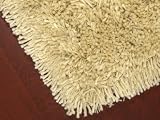 "Euro" Shag Rug 5 x 8 - Light Tan, Soft and Extra Thick Twisted Acrylic Yarn, Hand Tufted, Cotton Backing