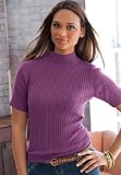 Jessica London Plus Size Mockneck Sweater in Ribbed Cotton