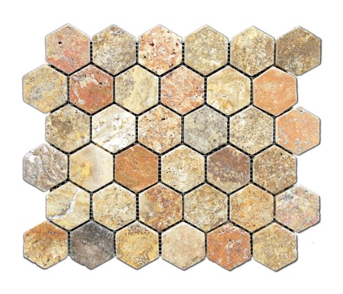  valentine Scabos Travertine Hexagon Hexagonal TumbledB0048YZ6GM