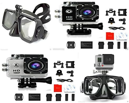 SJ4000 DV Waterproof 1080P Full HD Action Camera with Diving Scuba Mask Goggles by Snapsity (Black)