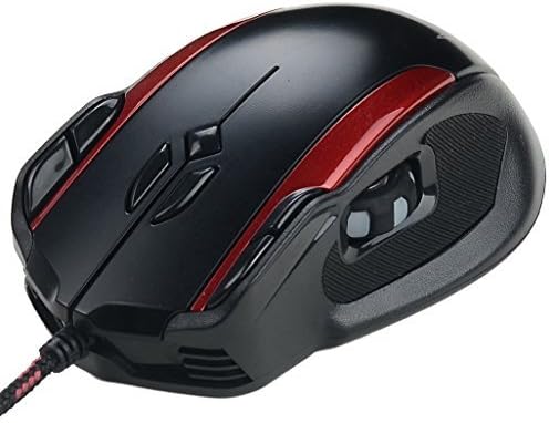 ZENBLU Left Wheel Optical Programmable Laser Led USB Wired Ergonomic Gaming Mouse High Precision 10 Buttons 3200 DPI for Video Games Laptop PC Computer Desktop Notebook Tablet Black